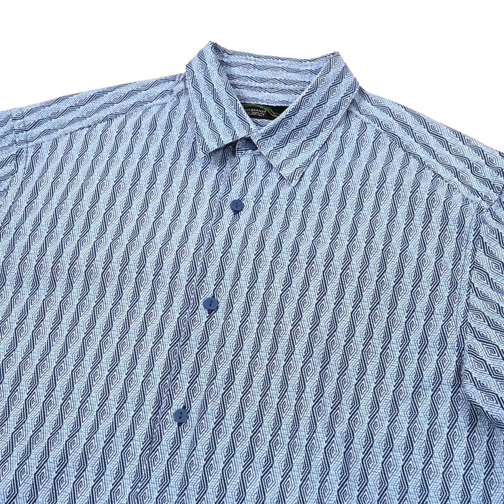 Jhane Barnes Frequency Men's Shirt Large Geometric Abstract Button Up S/S Modern